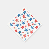 赤モダン水色の星7月紙4日 スタンダードカクテルナプキン (角)