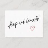 赤モダン水色ハート付き「引っ越しました」カード 名刺 (裏面)