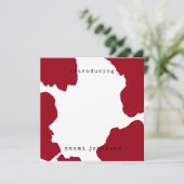 赤モダン水色ベビー発表 招待状 (スタンド正面)