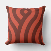 赤モダン波ストライプの模様 クッション (正面)