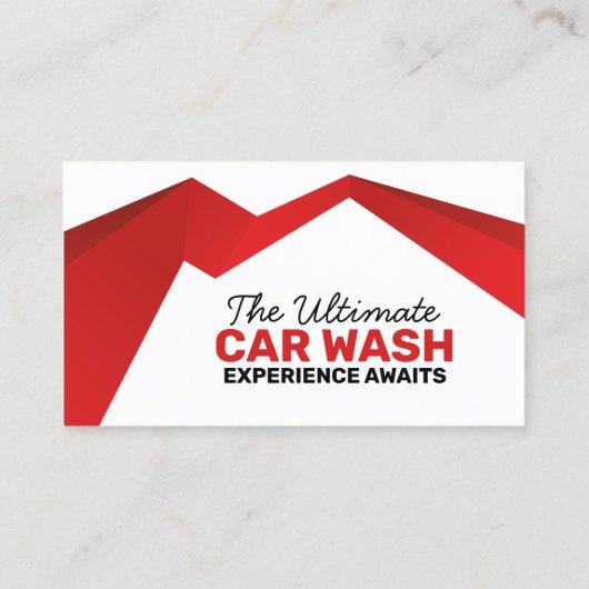 赤モダン洗車自動詳細車気に 名刺 (裏面)