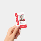 赤モダン消防署消防士ID バッジ (手持ち)