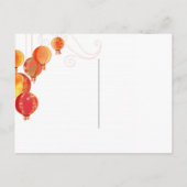 赤モダン灯中国の灯式の日付を保存 案内ポストカード (裏面)