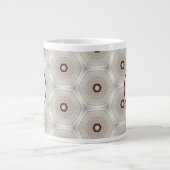 赤モダン灰色の円 ジャンボコーヒーマグカップ (正面)