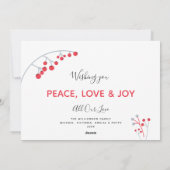 赤モダン灰色の果実フォトフラットクリスマス シーズンカード (裏面)