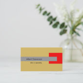 赤モダン灰色イエローコンサルタント 名刺 (スタンド正面)