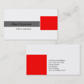 赤モダン灰色ホワイトコンサルタント 名刺 (正面/裏面)