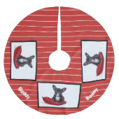 赤モダン犬のペット写真 ブラッシュドポリエステルツリースカート (正面)