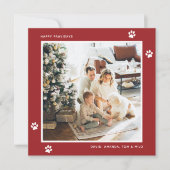 赤モダン猫犬のオーナー写真 シーズンカード (正面)