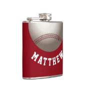 赤モダン球の名パーソナライズされた前プリント フラスク (右)