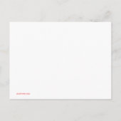 赤モダン男の赤ちゃん写真発表葉書 案内ポストカード (裏面)