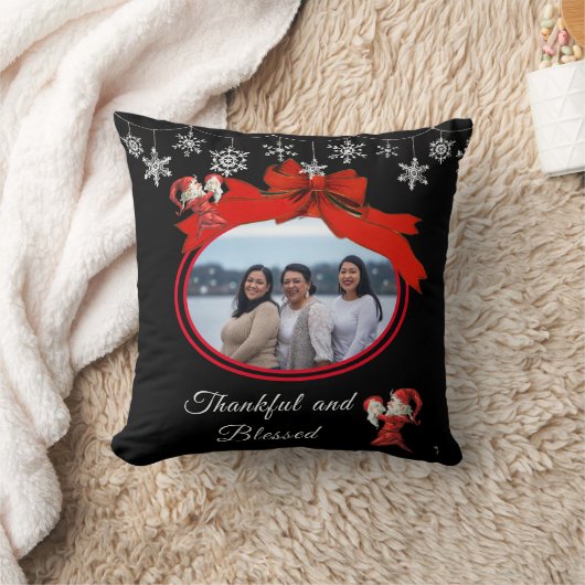 赤モダン白かわいい小妖精や小人水彩家族の写真 クッション (ブランケット)