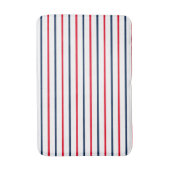 赤モダン白と青のパターストライプン愛国 バスマット (正面縦)