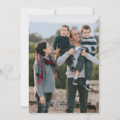 赤モダン白のクールユール(キリスト降誕祭)・スクリプトの木の写真 シーズンカード (裏面)