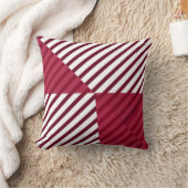 赤モダン白のストライプ装飾用クッション クッション (ブランケット)