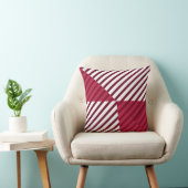 赤モダン白のストライプ装飾用クッション クッション (椅子)
