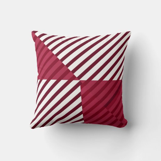 赤モダン白のストライプ装飾用クッション クッション (裏面)
