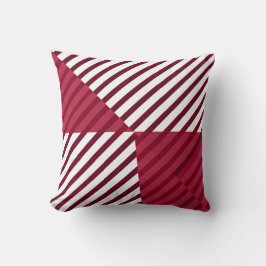 赤モダン白のストライプ装飾用クッション クッション