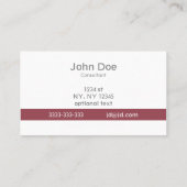 赤モダン白の階級のエテ実在ート名刺 名刺 (裏面)