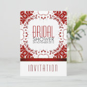 赤モダン白ろうけつ染めブライダルシャワー 招待状 (スタンド正面)