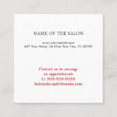 赤モダン白エレガント美しいクーポン 割引カード (裏面)