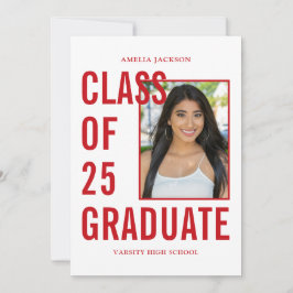 赤モダン白クラス25卒業パーティー 招待状