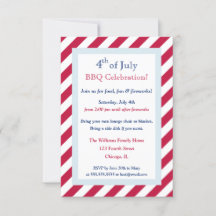 赤モダン白ストライプパーティー7月4日