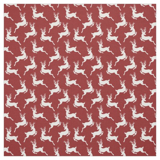 赤モダン白トナカイのクリスマス ファブリック (見本)