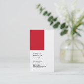 赤モダン白トレンディー・マネージャ・コンサルタント 名刺 (スタンド正面)