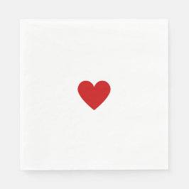 赤モダン白ハートラヴエレガントシックカスタム スタンダードランチョンナプキン