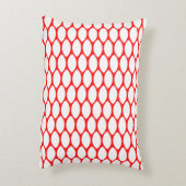 赤モダン白パタン枕 アクセントクッション (裏面(縦))
