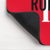 赤モダン白モノグラム男性の名前マウスパッド マウスパッド (コーナー)