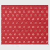 赤モダン白ユダヤ人トラ模様ハヌカー ラッピングペーパー (フラット)