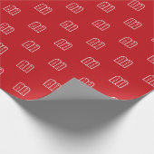 赤モダン白ユダヤ人トラ模様ハヌカー ラッピングペーパー (角)