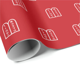 赤モダン白ユダヤ人トラ模様ハヌカー ラッピングペーパー