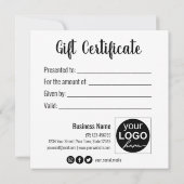 赤モダン白ロマンチックラブハートギフトカード (裏面)