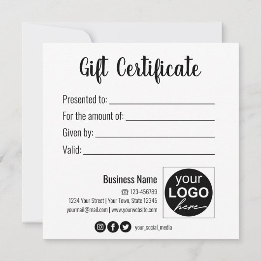 赤モダン白ロマンチックラブハートギフトカード (裏面)