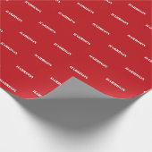 赤モダン白名前をカスタムする文字誕生日ギフト ラッピングペーパー (角)