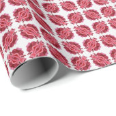 赤モダン白抽象芸術パターン ラッピングペーパー (ロールコーナー)