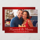 赤モダン白結婚したと写メリー真 シーズンカード (正面/裏面)