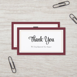 赤モダン白金ゴールドサンキューカード 名刺