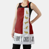 赤モダン白金ゴールド猫クリスマス エプロン (インサイチュ)