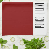 赤モダン白金ゴールド猫クリスマス キッチンタオル (折り畳み)