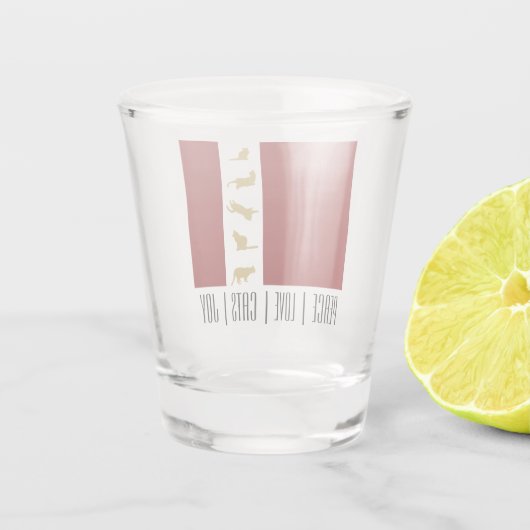 赤モダン白金ゴールド猫クリスマス ショットグラス (裏面)