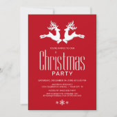 赤モダン白鹿クリスマスパーティー 招待状 (正面)