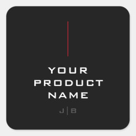 赤モダン白黒製品名モノグラムロゴ スクエアシール