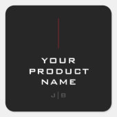 赤モダン白黒製品名モノグラムロゴ スクエアシール (正面)