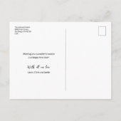 赤モダン白黒3 – フォトホリデーファミリー ポストカード (裏面)