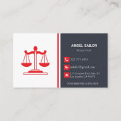 赤モダン白・公証人公務 コーリングカード (裏面)