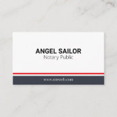 赤モダン白・公証人公務 コーリングカード (正面)